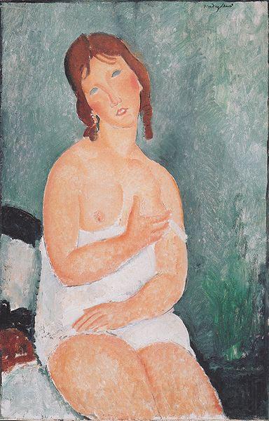 Amedeo Modigliani Junge Frau im Hemd Norge oil painting art